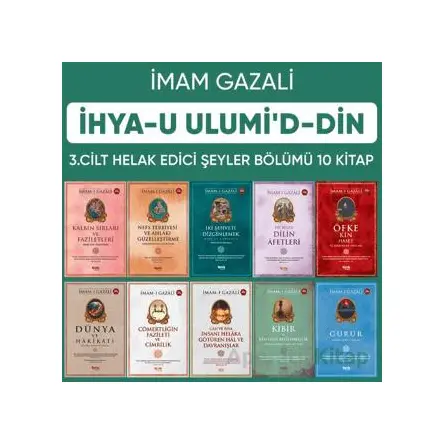 İhyau Ulumiddin 3. Cilt (Helâk Edici Şeyler 10 Kitap Set) - İmam Gazali - Çelik Yayınevi