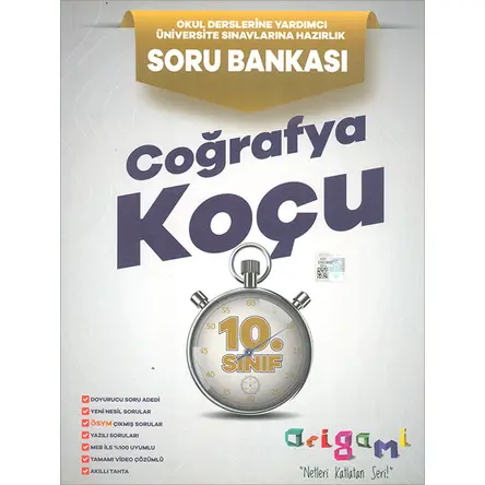 9. Sınıf Origami Coğrafya Koçu Soru Bankası (Kampanyalı) Tammat Yayıncılık