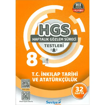 8.Sınıf T.C. İnkılap Tarihi ve Atatürkçülük Testleri (Kampanyalı) Seviye Yayınları