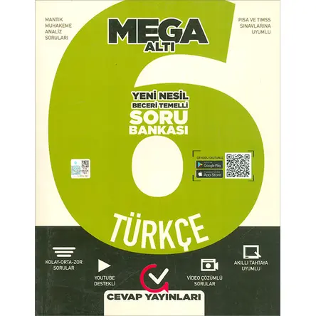 6. Sınıf Türkçe Mega Altı Soru Bankası (Kampanyalı) Cevap Yayınları