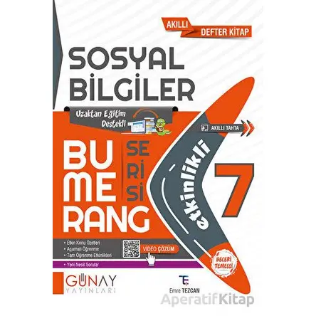 7.Sınıf Bumerang Serisi Etkinlikli Sosyal Bilgiler (Kampanyalı) Günay Yayınları