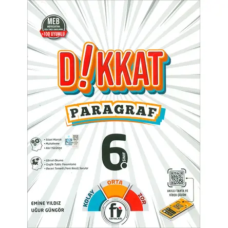 6. Sınıf Dikkat Paragraf Soru Bankası (Kampanyalı) Fi Yayınları