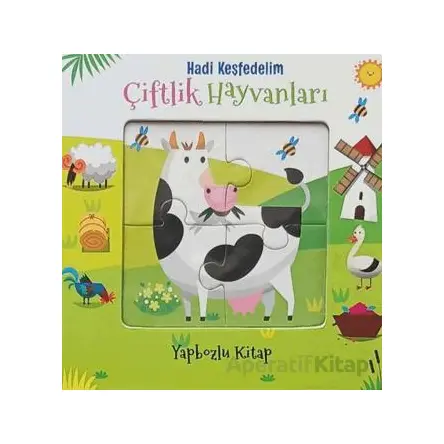 Hadi Keşfedelim - Çiftlik Hayvanları Yapbozlu Karton Kitap - Kolektif - Çiçek Yayıncılık