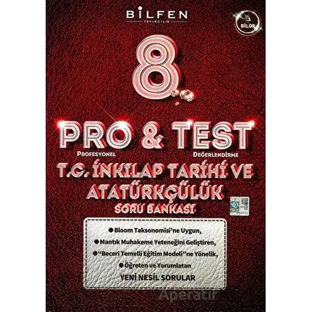 8. Sınıf T.C. İnkilap Tarihi ve Atatürkçülük Pro Test Soru Bankası (Kampanyalı) Bilfen Yayıncılık