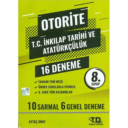 8.Sınıf İnkılap Tarihi Otorite 12 Deneme Tandem Yayınları