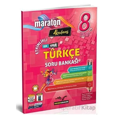 8.Sınıf Türkçe Etkinlikli Soru Bankası (Kampanyalı) Maraton Yayınları