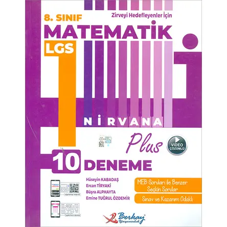 8.Sınıf LGS Nirvana Plus Matematik 10lu Deneme (Kampanyalı) Berkay Yayıncılık
