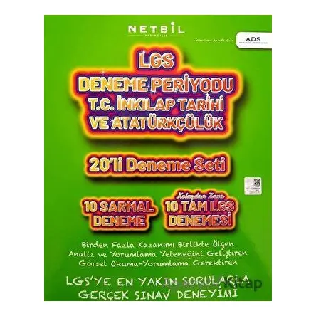 8. Sınıf LGS TC İnkılap Tarihi ve Atatürkçülük Deneme Periyodu 20li Deneme Seti Netbil Yayıncılık
