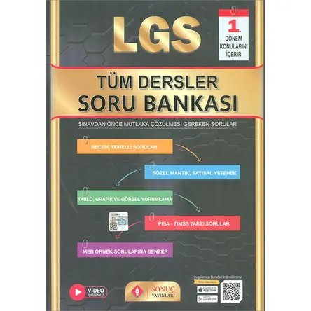 8. Sınıf LGS Tüm Dersler Soru Bankası 1.Dönem (Kampanyalı) Sonuç Yayınları