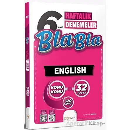 6. Sınıf İngilizce Bla Bla Haftalık Denemeler (Kampanyalı) Günay Yayınları