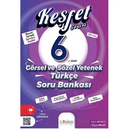 6.Sınıf Keşfet Serisi Görsel ve Sözel Yetenek Soru Bankası (Kampanyalı) Günay Yayınları