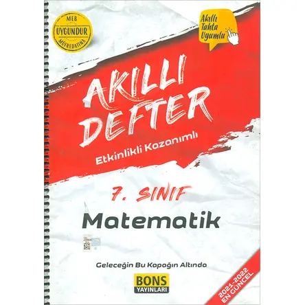 7.Sınıf Matematik Akıllı Defter (Kampanyalı) Bons Yayınları