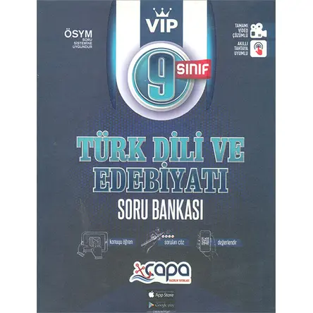 9.Sınıf VİP Türk Dili ve Edebiyatı Soru Bankası (Kampanyalı) Çapa Yayınları