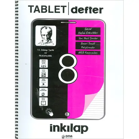 8.Sınıf İnkılap Tarihi Tablet Defter (Kampanyalı) DNA Yayınları