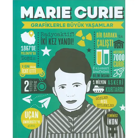 Marie Curie (Grafiklerle Büyük Yaşamlar) Ciltli Sert Kapak - Mor Elma