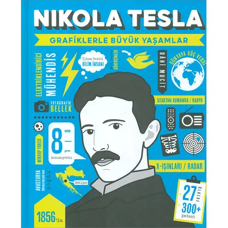 Nikola Tesla (Grafiklerle Büyük Yaşamlar) Ciltli Sert Kapak - Mor Elma
