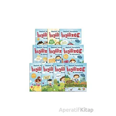 Çıkartmalı Resimli Temalarla İngilizce İlk Kelimelerim 10lu Set