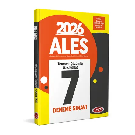 2026 ALES Tamamı Çözümlü 7 Deneme Sınavı Data Yayınları