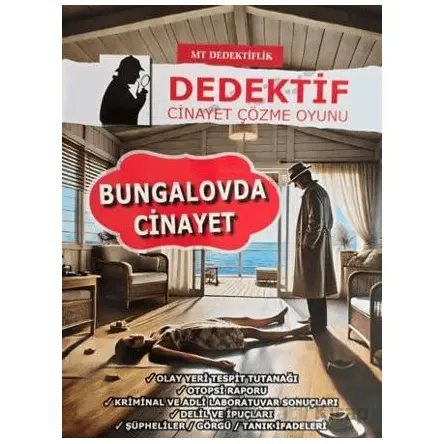 Dedektiflik Cinayet Çözme Oyunu - Bungalovda Cinayet - MT Dedektif Yayınları
