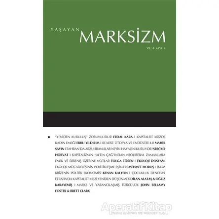 Yaşayan Marksizm Yıl 4 Sayı: 5 - Kolektif - Edebi Şeyler