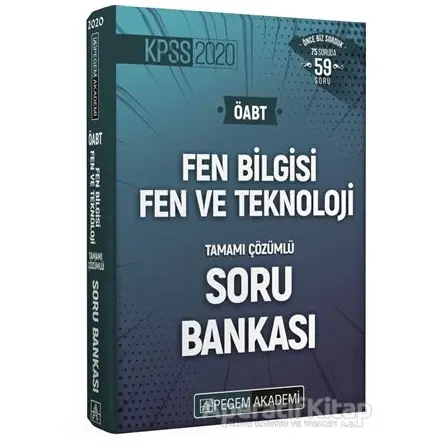 2020 KPSS ÖABT Fen Bilgisi Fen ve Teknoloji Tamamı Çözümlü Soru Bankası Seti