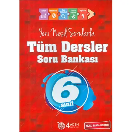 4 Adım 6.Sınıf Tüm Dersler Soru Bankası