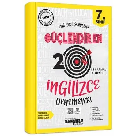 7. Sınıf İngilizce Güçlendiren 20 Deneme ?Ankara Yayıncılık