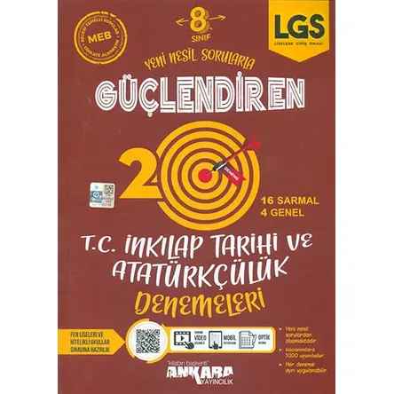 8.Sınıf Güçlendiren İnkılap Tarihi ve Atatürkçülük 20 Deneme Ankara Yayıncılık