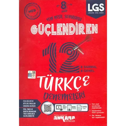 8.Sınıf Türkçe Güçlendiren Denemeleri 12 Adet Ankara Yayıncılık