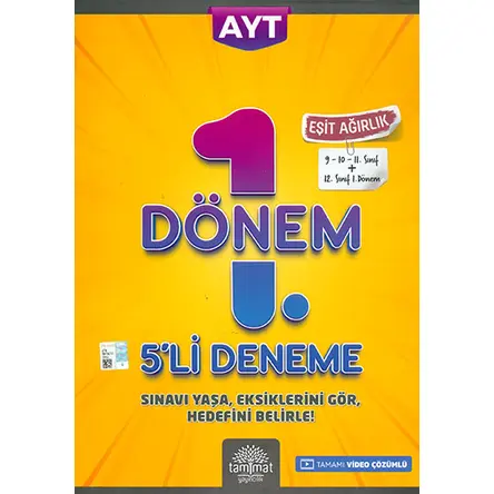 AYT Eşit Ağırlık 1.Dönem 5li Deneme Tammat Yayıncılık