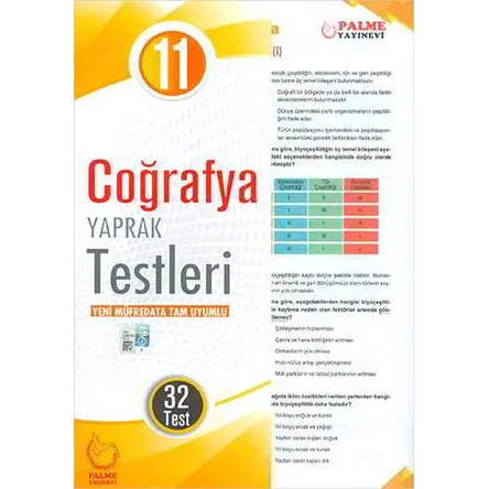 Palme 11.Sınıf Coğrafya Yaprak Test