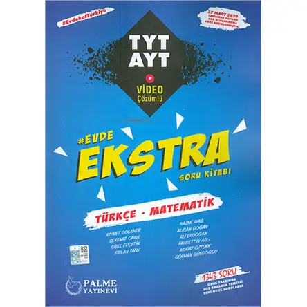 Palme TYT AYT Türkçe Matematik Evde Ekstra Soru Kitabı