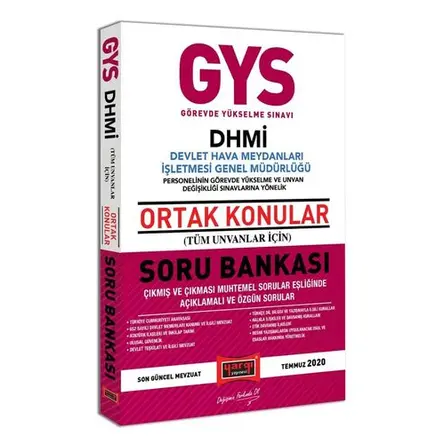 Yargı GYS DHMİ Devlet Hava Meydanları İşletmesi Genel Müdürlüğü Ortak Konular Soru Bankası