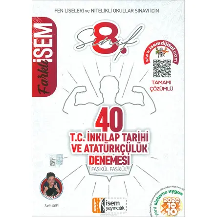 LGS İnkılap Tarihi 40 Sarmal Deneme Farklı İsem