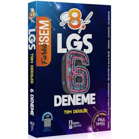 2022 Farklı İsem LGS 8. Sınıf Tüm Dersler Dijital Çözümlü 6 Deneme