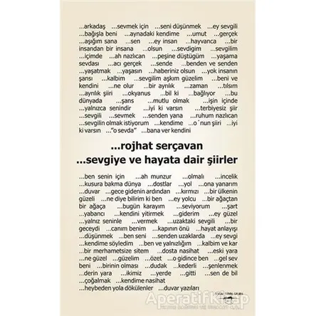 Sevgiye ve Hayata Dair Şiirler - Rojhat Serçavan - Sokak Kitapları Yayınları