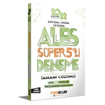 Yediiklim 2022 Master Serisi Ales Sayısal- Sözel Yetenek Çözümlü Süper 5li Deneme