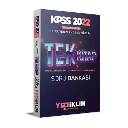Yediiklim 2022 KPSS Tüm Adaylar İçin Genel Yetenek Genel Kültür Tek Kitap Soru Bankası