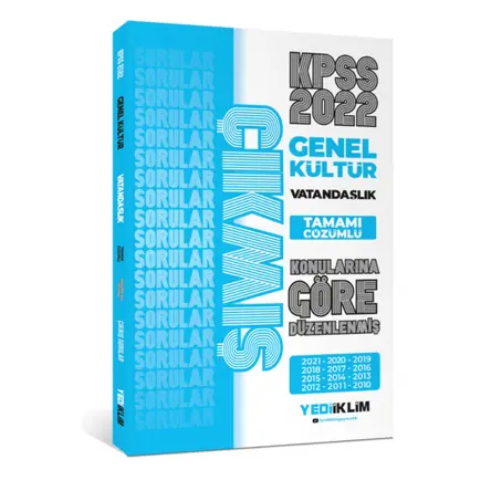 Yediiklim 2022 KPSS Genel Kültür Vatandaşlık Konularına Göre Tamamı Çözümlü Çıkmış Sorular
