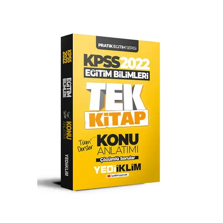 Yediiklim 2022 KPSS Pratik Eğitim Serisi Eğitim Bilimleri Tek Kitap Konu Anlatımı