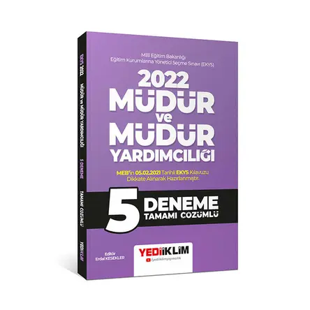 Yediiklim 2022 MEB EKYS Müdür ve Müdür Yardımcılığı Tamamı Çözümlü 5 Deneme