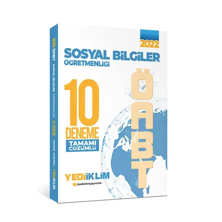 Yediiklim Yayınları 2022 ÖABT Sosyal Bilgiler Öğretmenliği Tamamı Çözümlü 10 Deneme