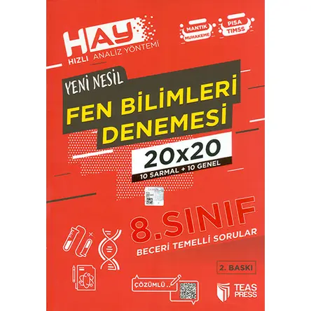 8.Sınıf 20x20 Fen Bilimleri Denemesi Teas Press
