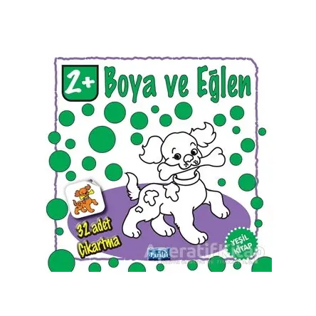 Boya ve Eğlen - Yeşil Kitap - 32 Adet Çıkartma - Kolektif - Parıltı Yayınları