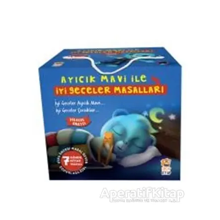 Ayıcık Mavi ile İyi Geceler Masalları Seti (7 Kitap Takım) - Melek Dinçer - Sincap Kitap