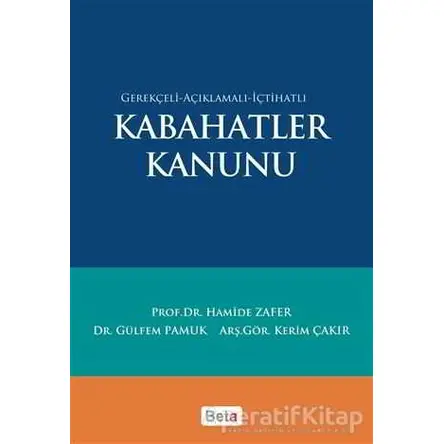 Kabahatler Kanunu - Gülfem Pamuk - Beta Yayınevi