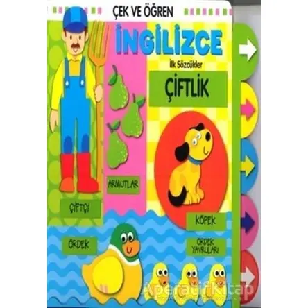 Çek ve Öğren İngilizce İlk Sözcükler - Çiftlik - Kolektif - Çiçek Yayıncılık