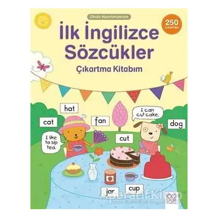Okula Hazırlanıyorum - İlk İngilizce Sözcükler Çıkartma Kitabım - Kolektif - 1001 Çiçek Kitaplar