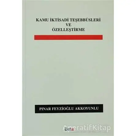 Kamu İktisadi Teşebbüsleri ve Özelleştirme - Pınar Feyzioğlu Akkoyunlu - Beta Yayınevi