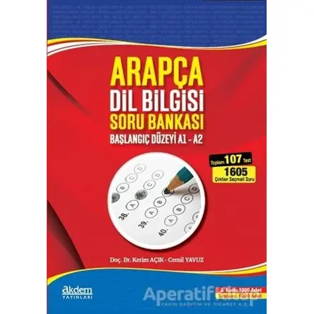 Arapça Dil Bilgisi Soru Bankası - Kerim Açık - Akdem Yayınları